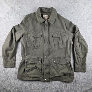 Duluth Trading Military Field Jacket Mens XL Olive Green Drab Full Zip